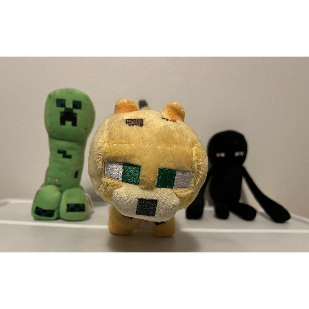Mojang Jinx Minecraft Plush Lot of 3 Creeper Ocelot Cat Enderman Stuffed Animal